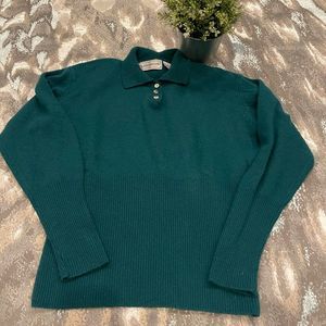 Vintage Evan-Picone Hong Kong In Green Color Lambswool Angora Sweater Size Large